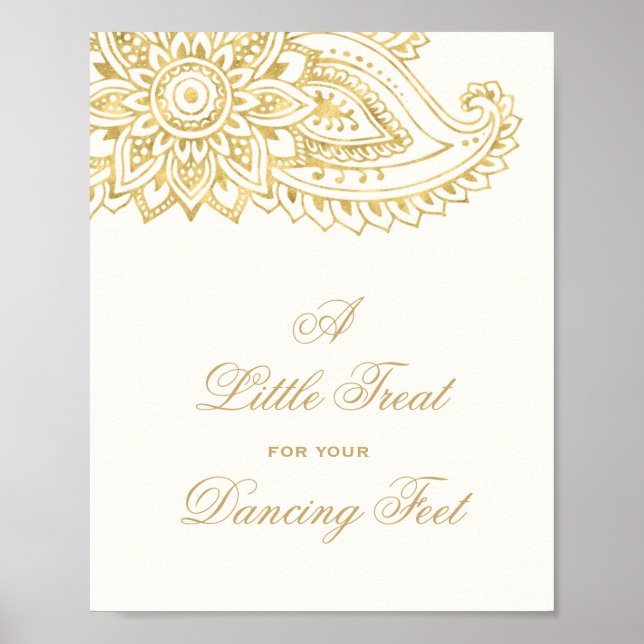Gold Paisley A Little Treat For Your Dancing Feet Poster (Front)