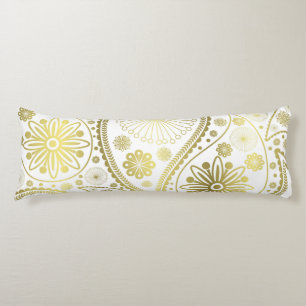 Gold paisley pattern body cushion