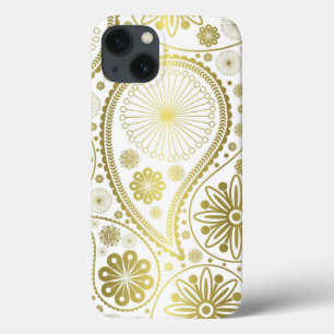 Gold paisley pattern iPhone 13 case