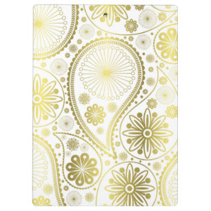 Gold paisley pattern clipboard