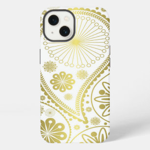 Gold paisley pattern iPhone 13 case