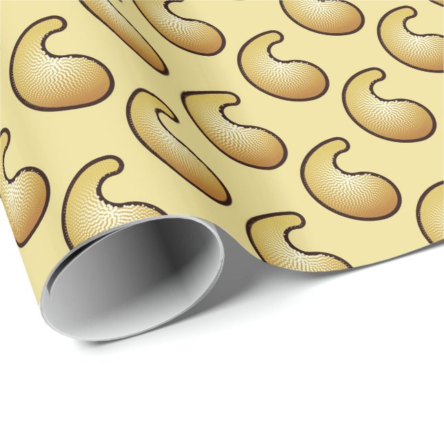 Gold paisley pattern wrapping paper (Roll Corner)