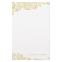 Gold Paisley Personalised Stationery