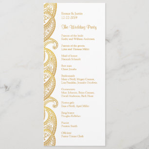 Gold Paisley Traditional Indian Wedding Programme