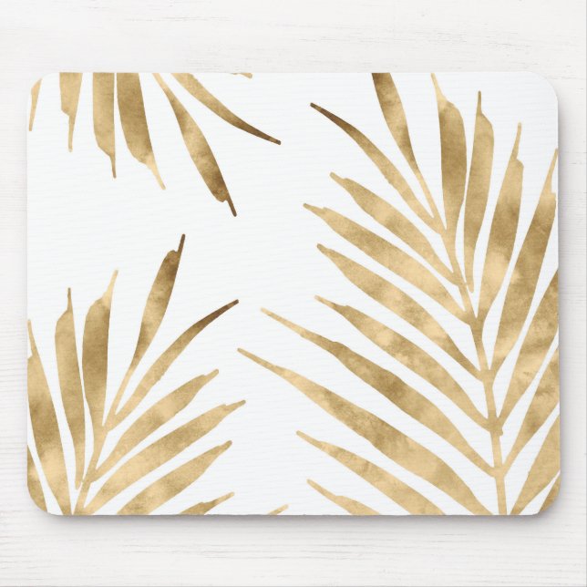 Gold Palm Fronds Mouse Mat (Front)