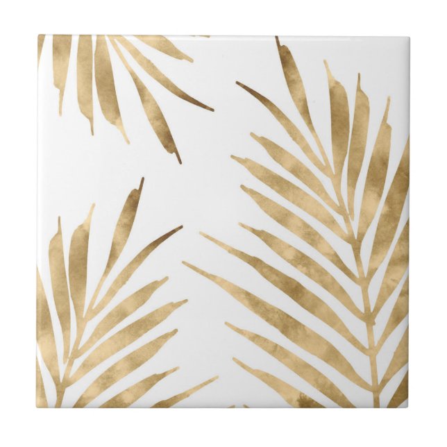 Gold Palm Fronds Tile (Front)
