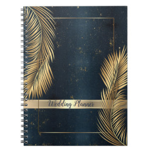 Gold Palm Leaves Beach Wedding Notebook