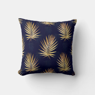 Gold Palm Leaves Navy-Blue Artwork Case-Mate iPhon Cushion
