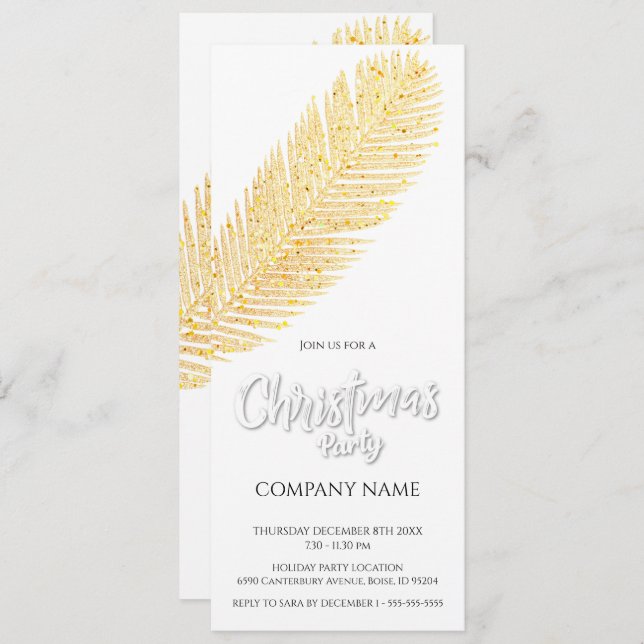 Gold Palm on Black Cute Company Elegant Christmas (Front/Back)