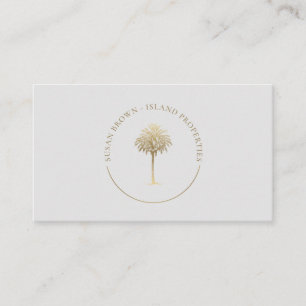 Gold Palm Tree Logo Business Card