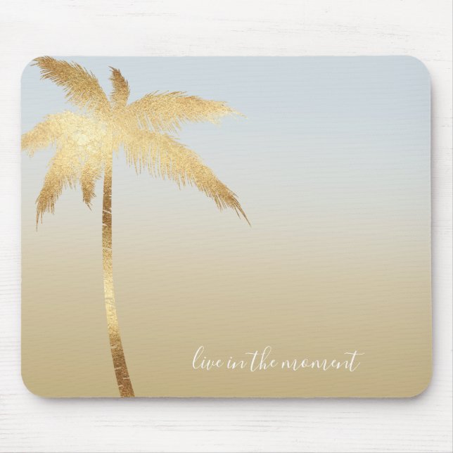 Gold Palm Tree Ombre Mouse Mat (Front)