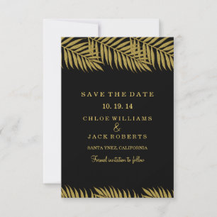 Gold Palm Tree Tropical Wedding Save The Date