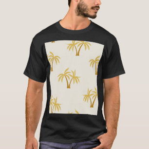 Gold Palm Trees: Tropical Textile. T-Shirt