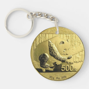 Gold Panda coin Key Ring