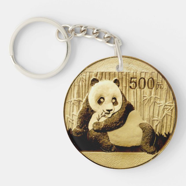 Gold Panda coin Key Ring (Front)