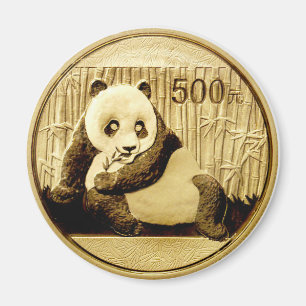 Gold Panda coin Magnet
