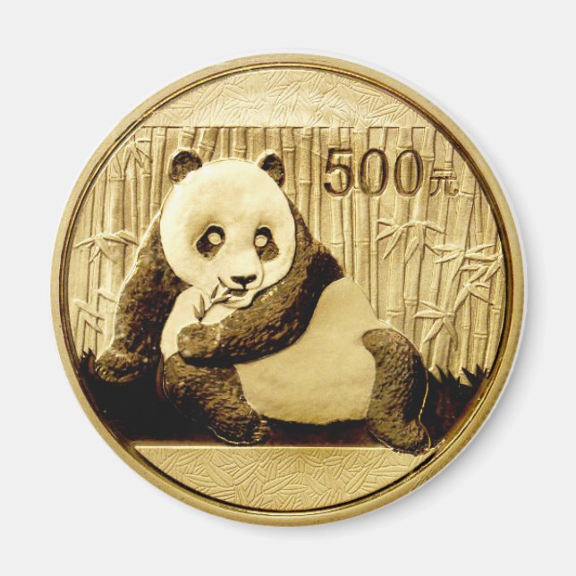Gold Panda coin Magnet (Front)