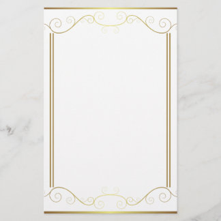Gold Panel Stationery