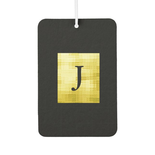 Gold Panelled Black-II Car Air Freshener (Front)