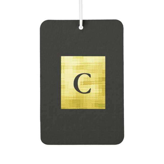 Gold Panelled Black-II Car Air Freshener (Front)