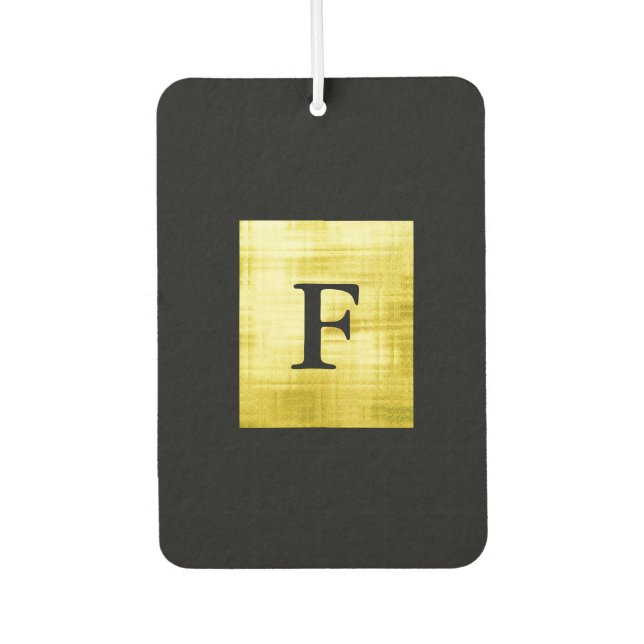 Gold Panelled Black-II Car Air Freshener (Front)