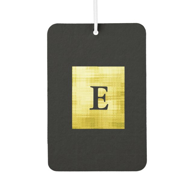Gold Panelled Black-II Car Air Freshener (Front)