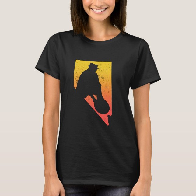 Gold Panner Nevada State Silhouette - Gold Panning T-Shirt (Front)