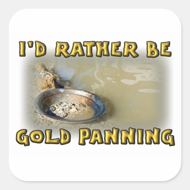 Gold Panning Square Sticker (Front)