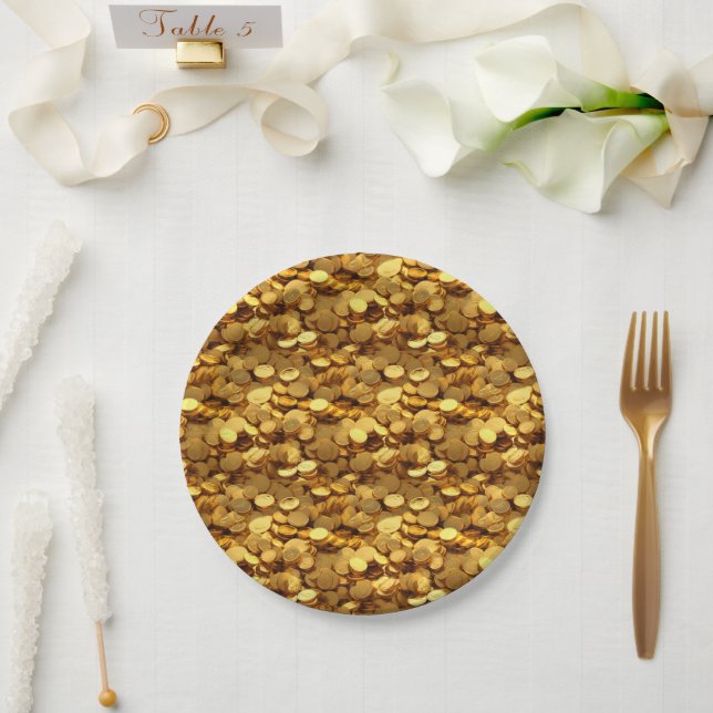 gold paper plate (Wedding)