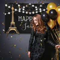 Gold Paris Eiffel Tower Glitter Lights Sweet 16