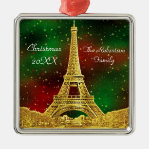 Gold Paris Skyline #2 Christmas Starry Metal Tree Decoration