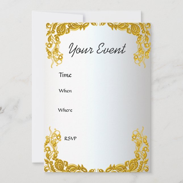 Gold  Party Invitation (Front)