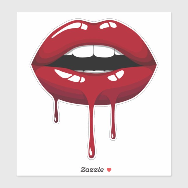 Gold Party Luxury Glam Red Drip Dripping Lips (Sheet)