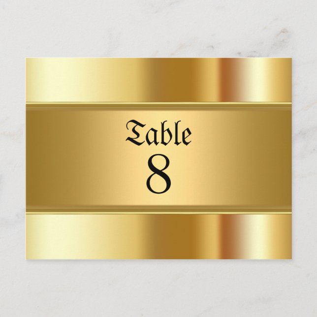 Gold Party table Numbers Postcard (Front)
