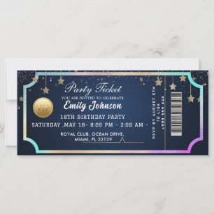 Gold Party Ticket Invitation 2026