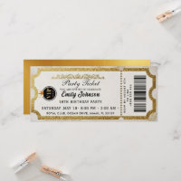Gold Party Ticket Invitation 2026