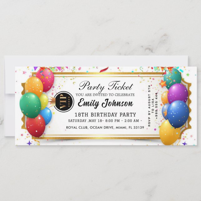 Gold Party Ticket Invitation 2026 (Front)