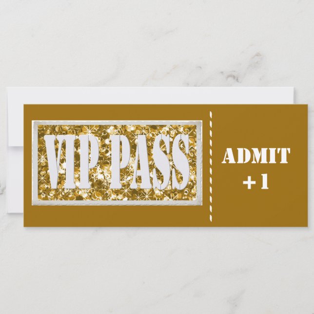 Gold  party VIP invitation (Front)