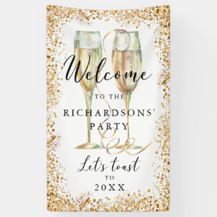 Gold Party Welcome Banner
