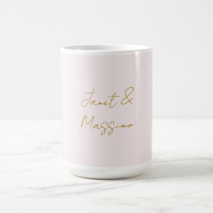 Gold & Pastel Colour Calligraphy Elegant Plain Nam Coffee Mug