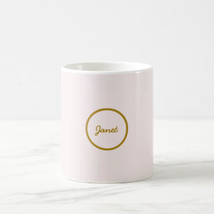 Gold & Pastel Colour Calligraphy Elegant Plain Nam Coffee Mug