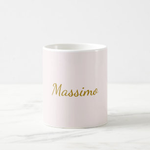 Gold & Pastel Colour Calligraphy Elegant Plain Nam Coffee Mug