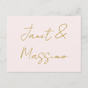Gold & Pastel Colour Calligraphy Elegant Plain Nam Holiday Postcard