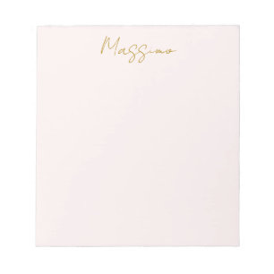 Gold & Pastel Colour Calligraphy Elegant Plain Nam Notepad