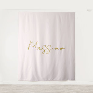 Gold & Pastel Colour Calligraphy Elegant Plain Nam Tapestry