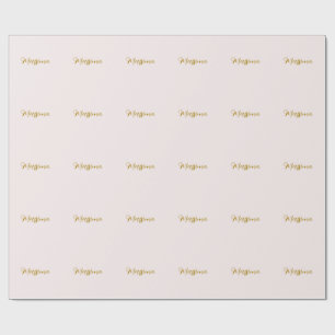 Gold & Pastel Colour Calligraphy Elegant Plain Nam Wrapping Paper