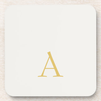 Gold & Pastel Colour Monogram Professional Initial Coaster