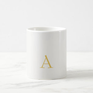 Gold & Pastel Colour Monogram Professional Initial Coffee Mug