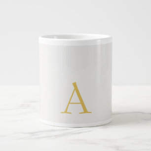 Gold & Pastel Colour Monogram Professional Initial Large Coffee Mug
