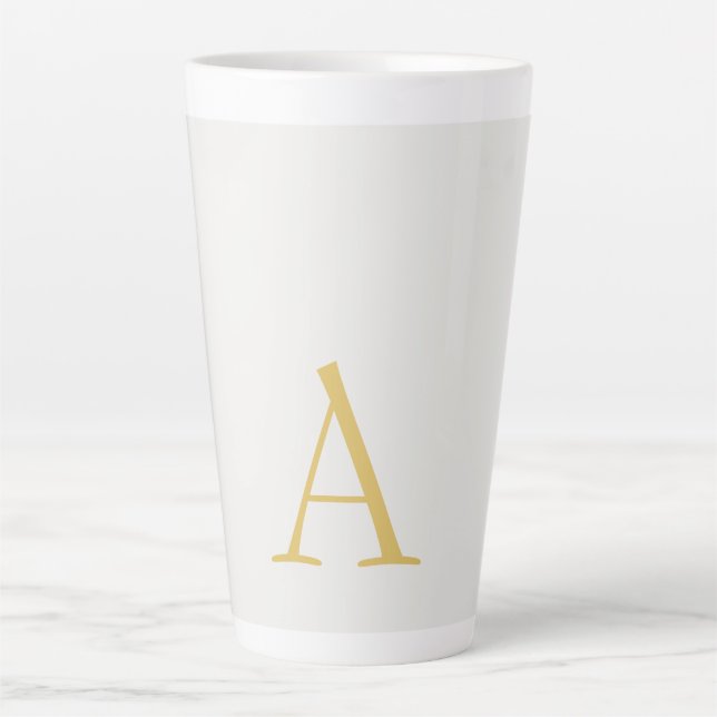 Gold & Pastel Colour Monogram Professional Initial Latte Mug (Front)